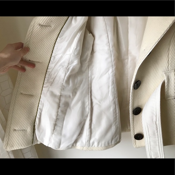 Soia&Kyo wool blend cream rib texture belted fitted coat - Picture 12 of 17